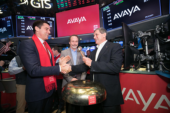 Jim Chirico (right), Avaya CEO with Thomas Farley (left), President of the NYSE